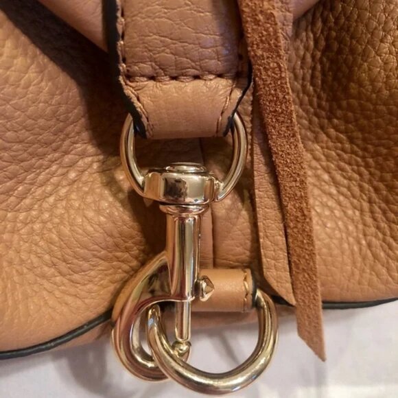 Rebecca Minkoff Pebbled Leather Mini Backpack in Latte